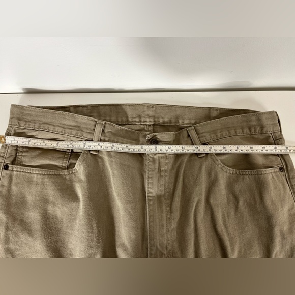 LEVI 505 Jeans Men's Size 42x32 Tan Relaxed Fit Straight Leg Mid Rise Denim - Picture 7 of 10